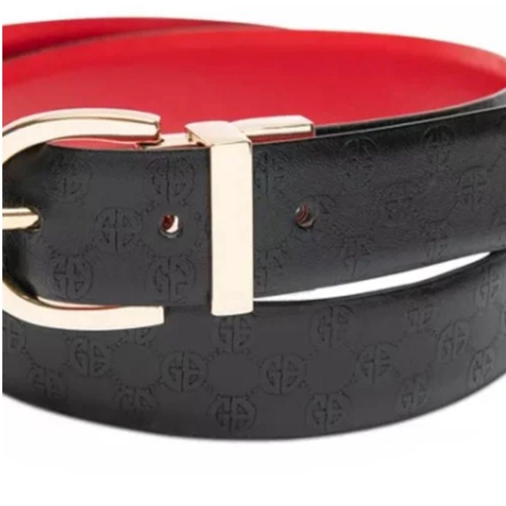 GIANNI BERNINI BELT INTERCHANGEABLY GOLD BLACK BROWN LARGE